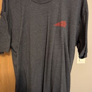 Next Level Apparel Charcoal Tee with Red Accent